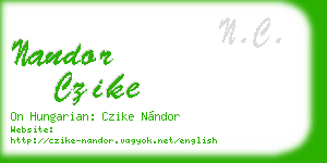 nandor czike business card